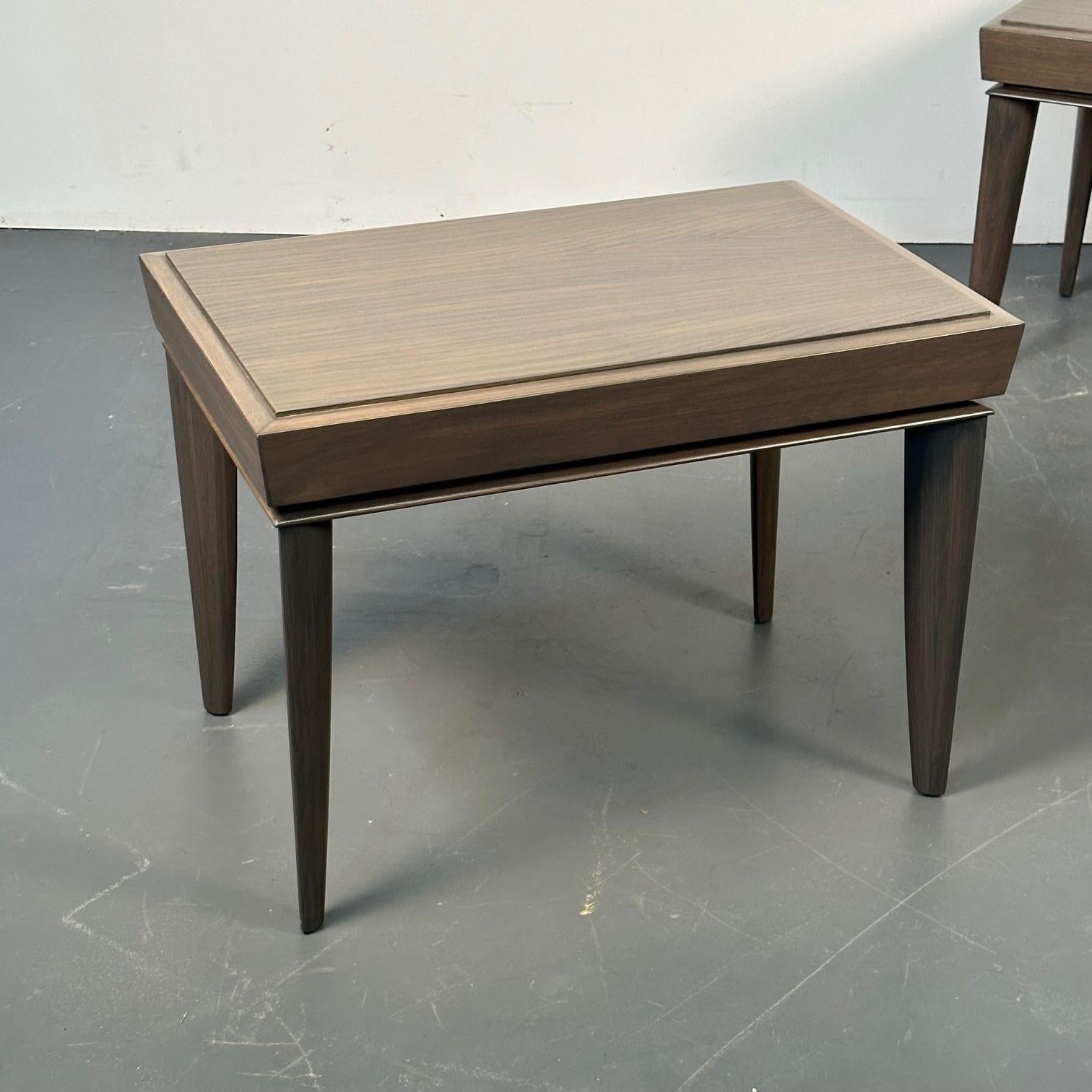 Pair of Mid-Century Modern Paul Frankl Labeled Brown Saltman Side / End Tables For Sale 2