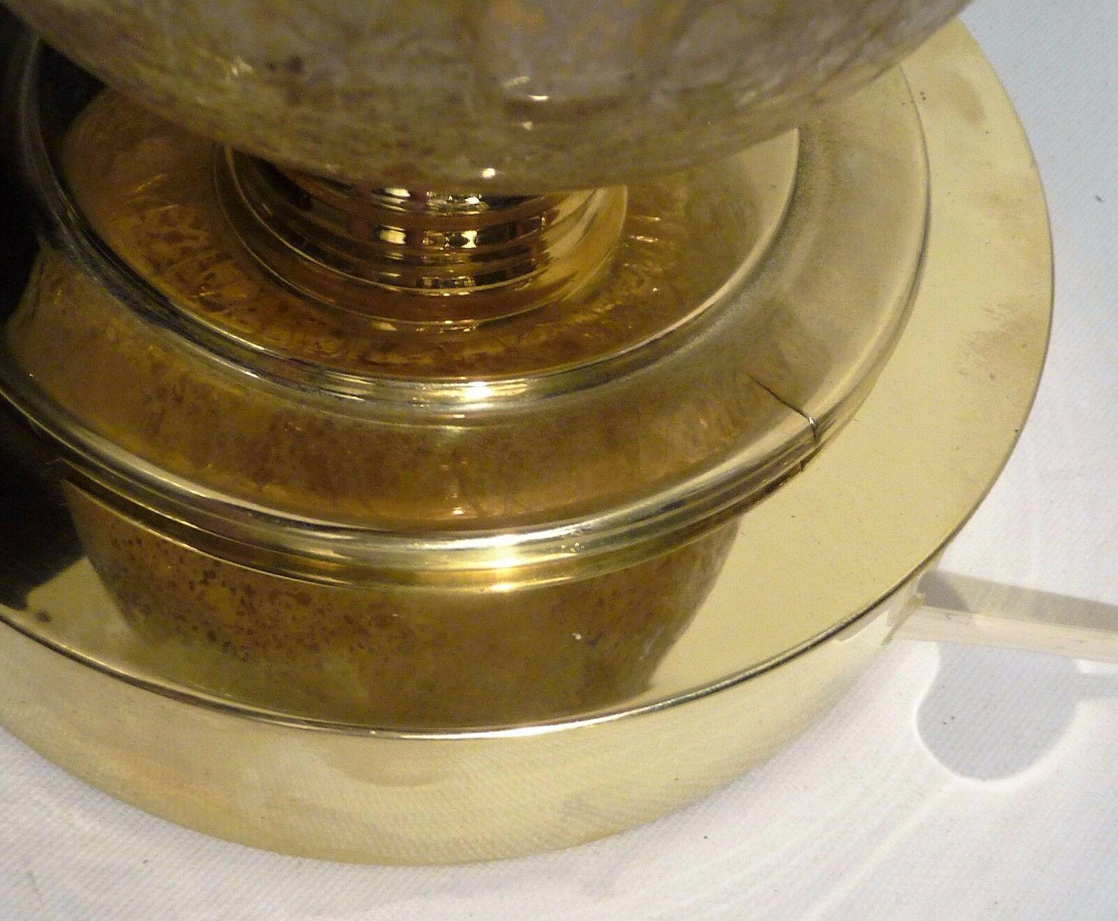 Pair of Mid-Century Modern Paul Hanson Brass & Glass 3 Tier Ball Lamps 3