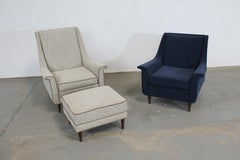Pair of Mid-Century Modern Paul Mccobb Style Pencil Leg His/Her Lounge Chairs wi