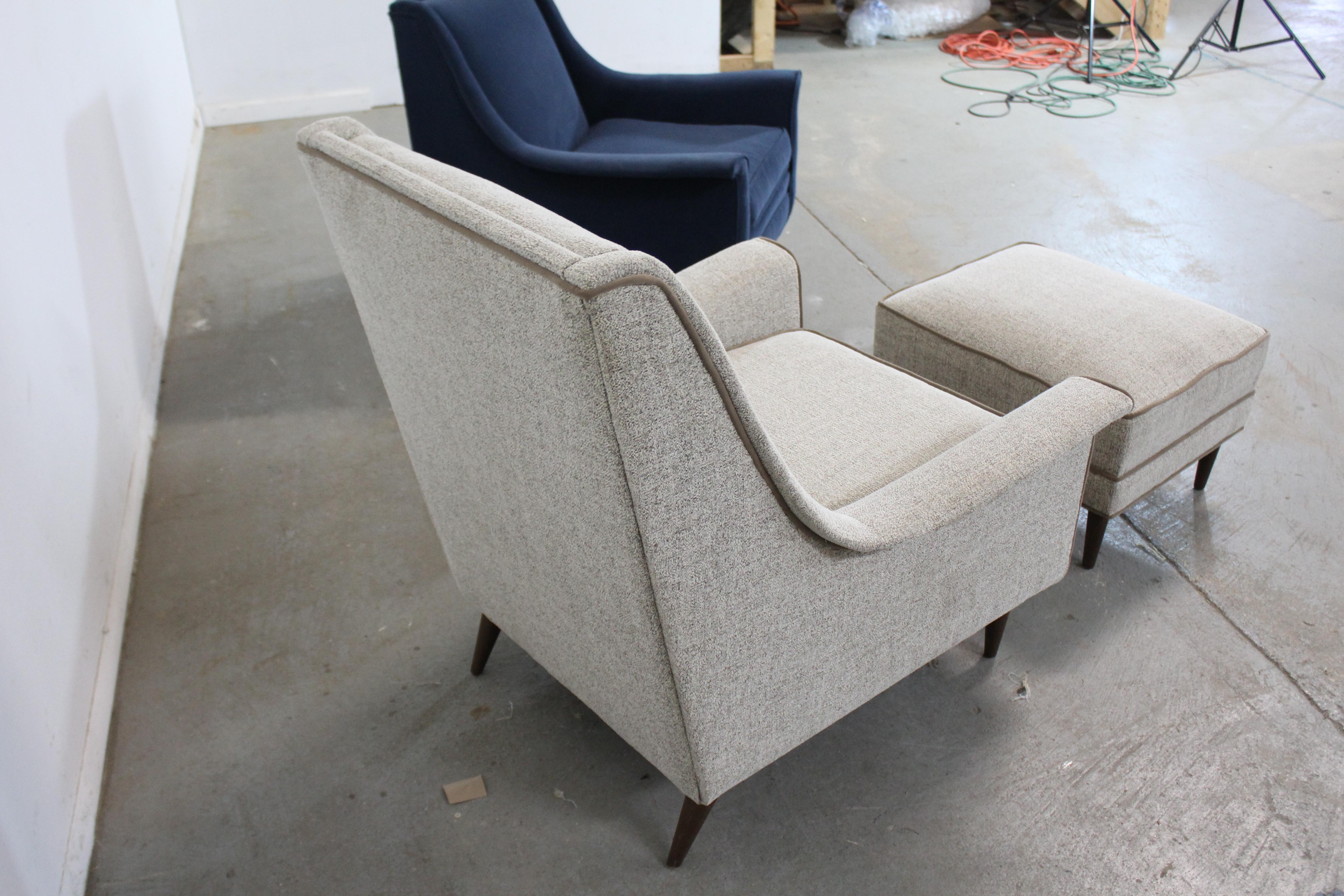 Pair of Mid-Century Modern Paul Mccobb Style Pencil Leg His/Her Lounge Chairs wi For Sale 3