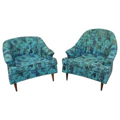 Pair of Mid-Century Modern Pearsall Style Prestige His and Her Lounge Chairs