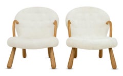 Pair of Mid-Century Modern Philip Arctander Style Clamshell Chairs