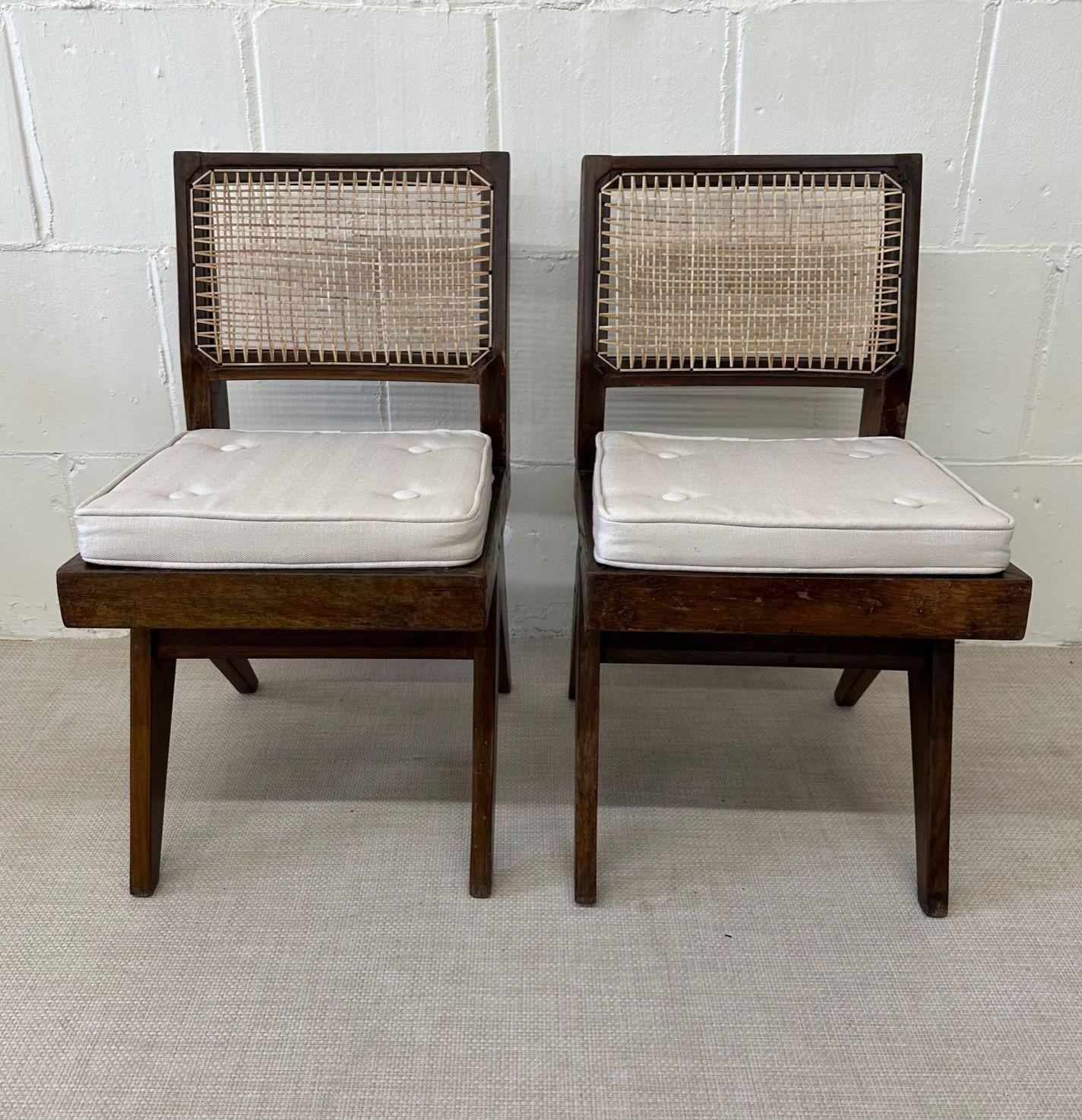 20th Century Pierre Jeanneret, French Mid-Century Modern, Dining, Side Chairs, India, 1960s