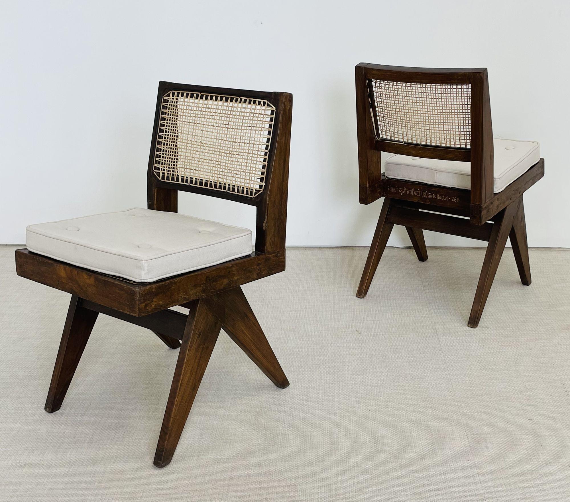 Pierre Jeanneret, French Mid-Century Modern, Dining, Side Chairs, India, 1960s 1