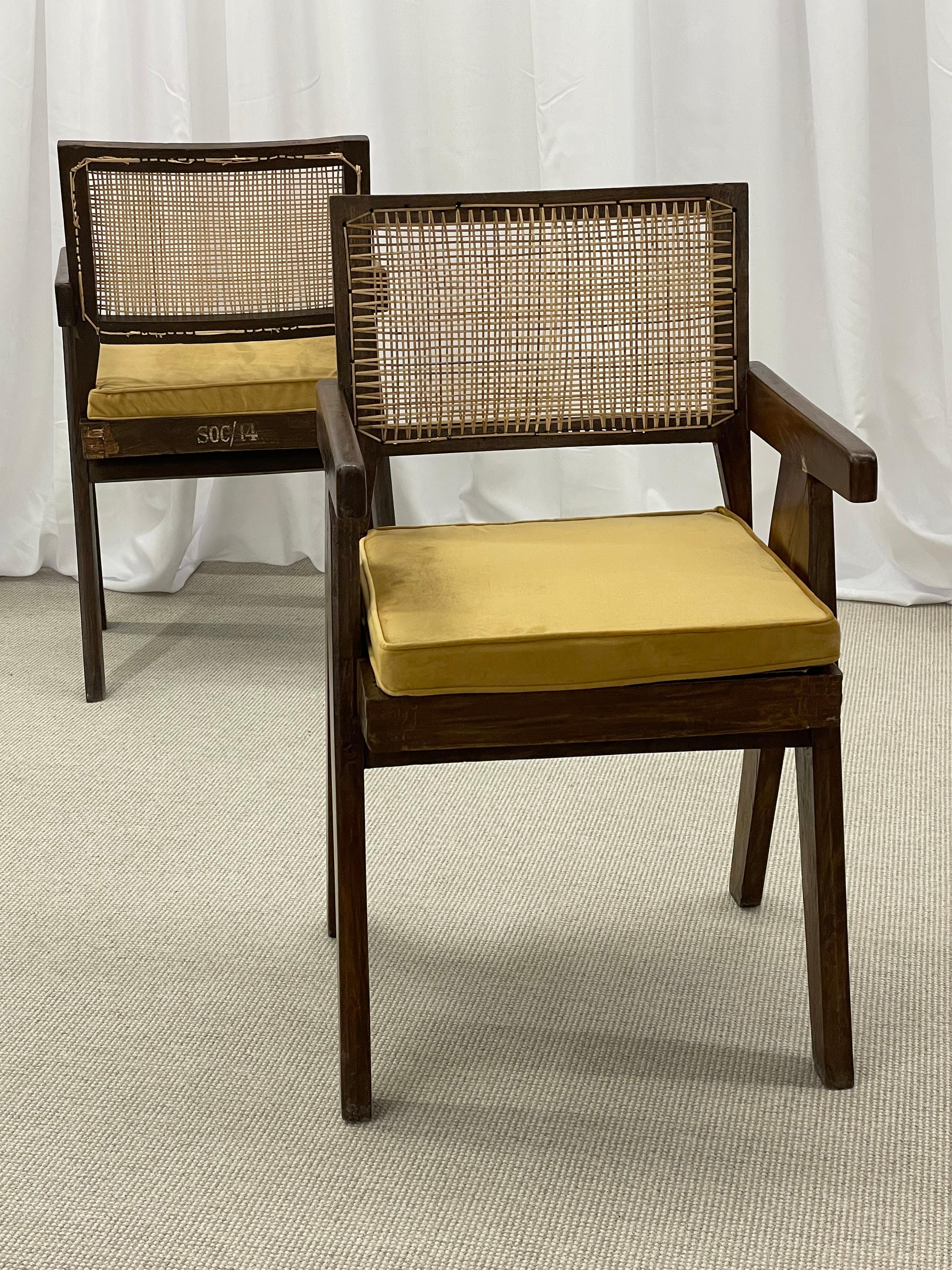 20th Century Pair of Mid-Century Modern Pierre Jeanneret Office Chairs, Authentic