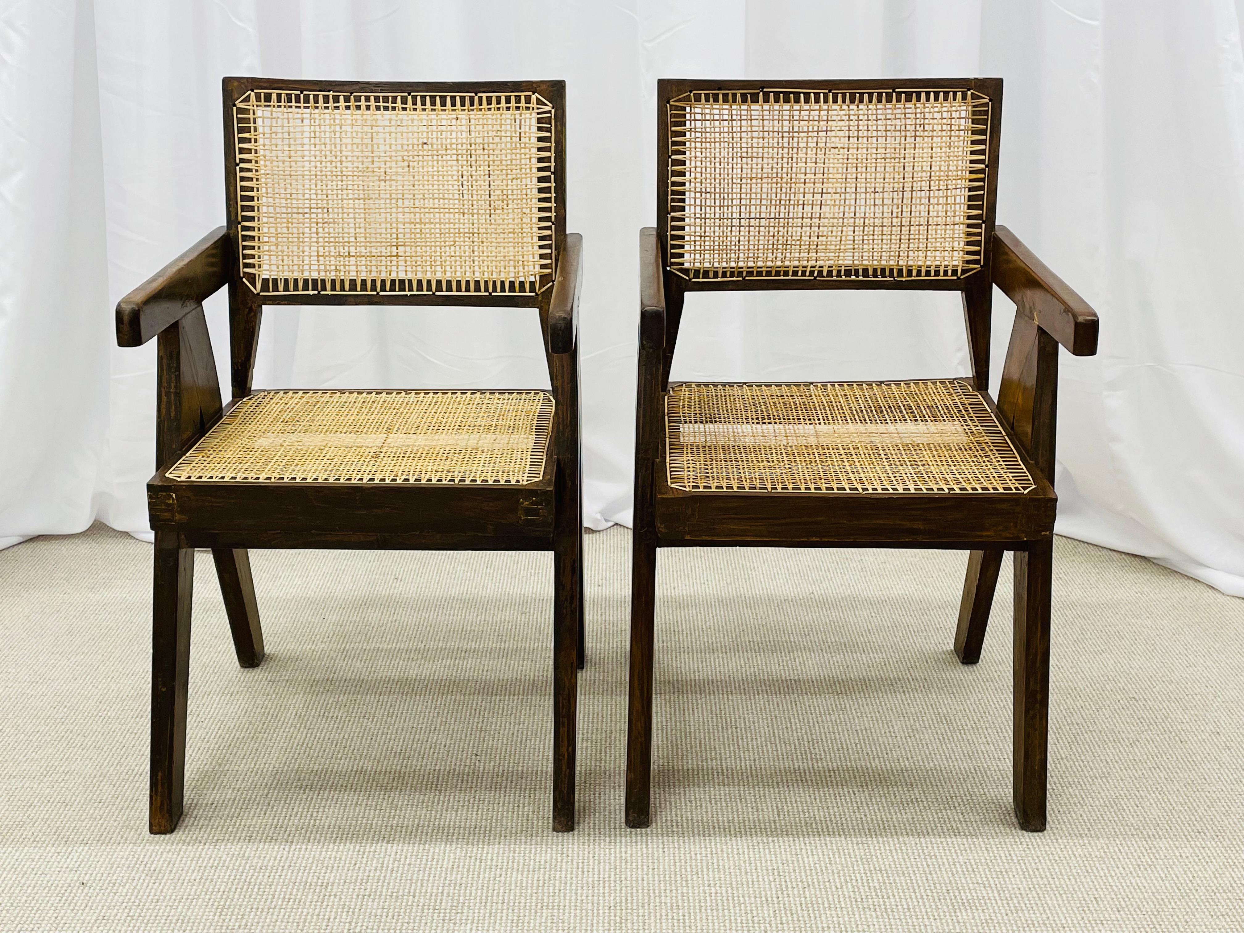 Pair of Mid-Century Modern Pierre Jeanneret Office Chairs, Authentic 4