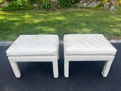Pair of Mid Century Modern Pillow top Ottomans in the style of Billy Baldwin