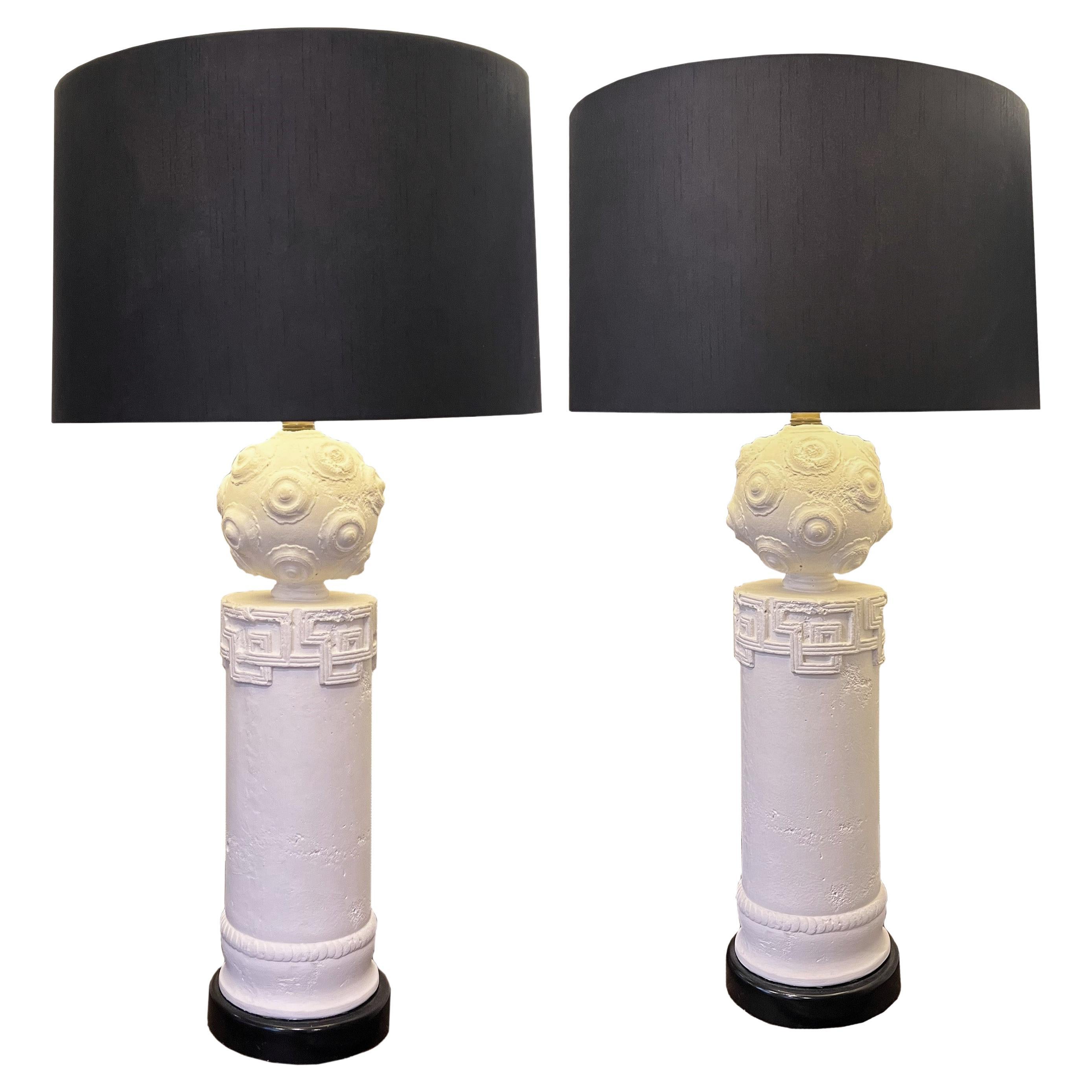 Pair of Mid-Century Modern Plaster Lamps