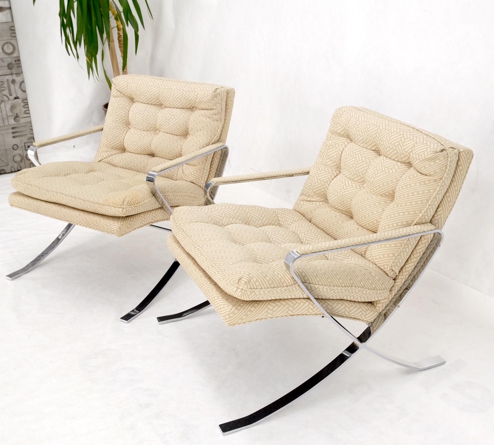 Pair of Mid-Century Modern Polished Stainless Steel Bauhaus Arm Lounge Chairs For Sale 6
