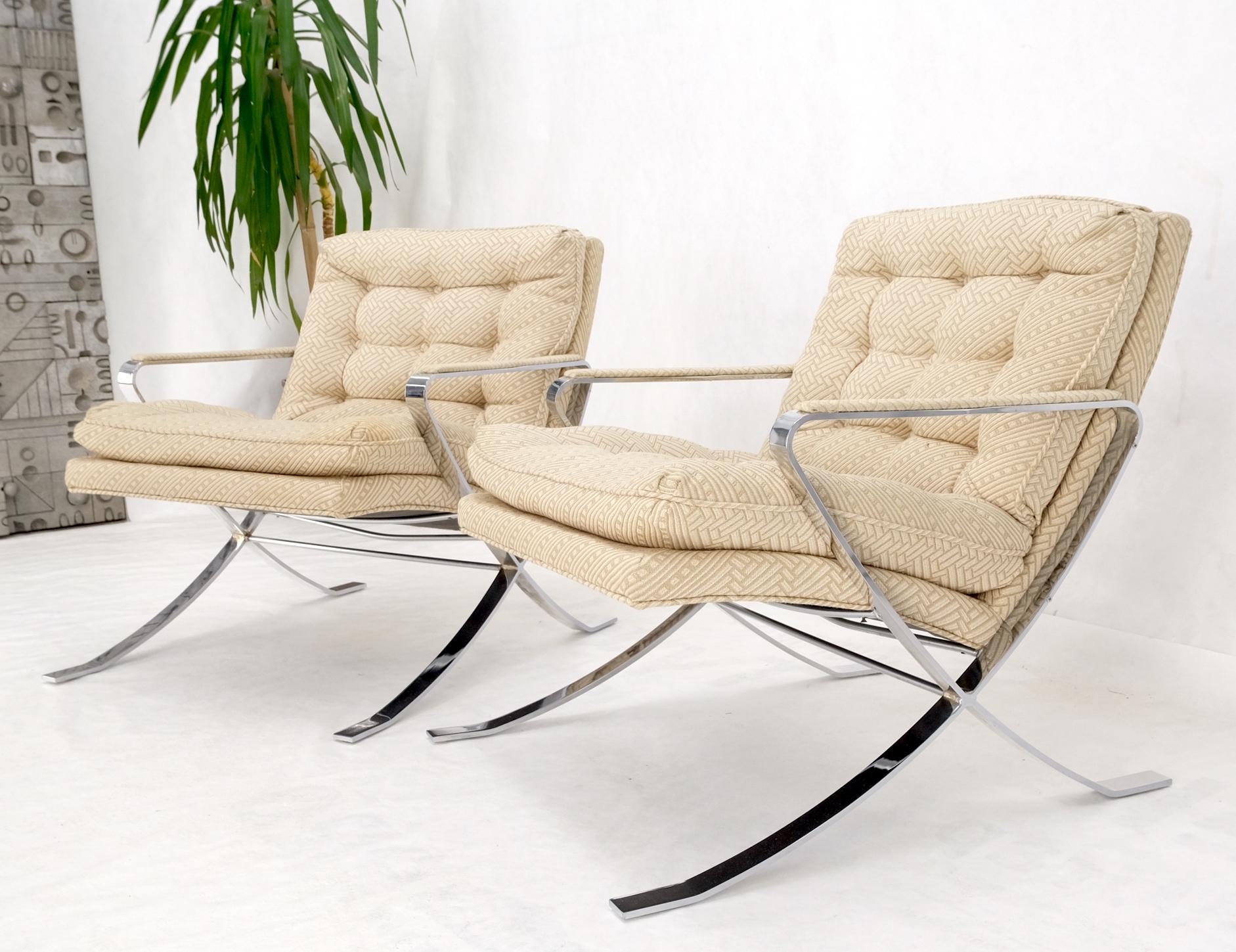 Pair of Mid-Century Modern Polished Stainless Steel Bauhaus Arm Lounge Chairs For Sale 7