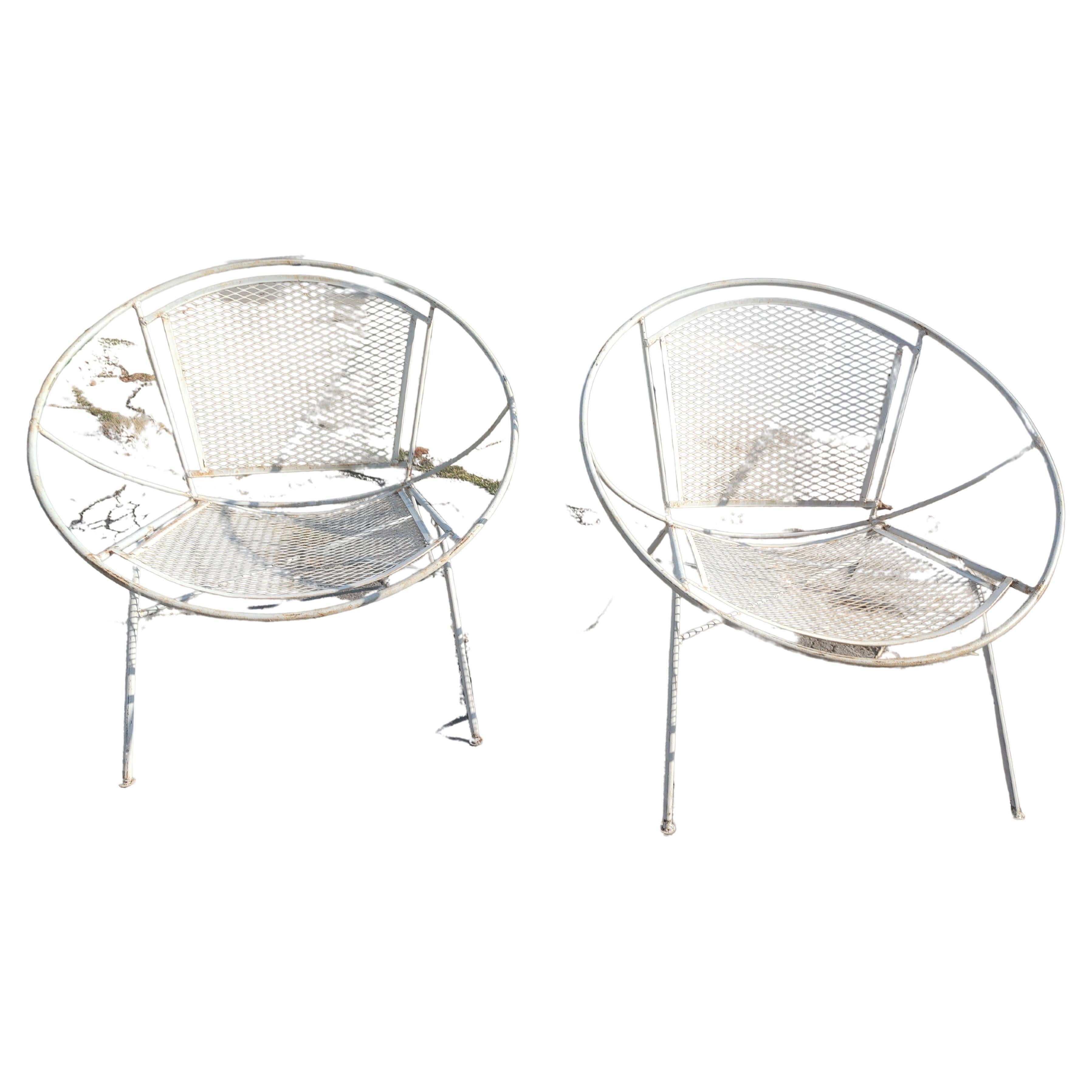 Paire de chaises à soucoupes Radar modernes du milieu du siècle dernier par Tempestini pour John Salterini  en vente 1