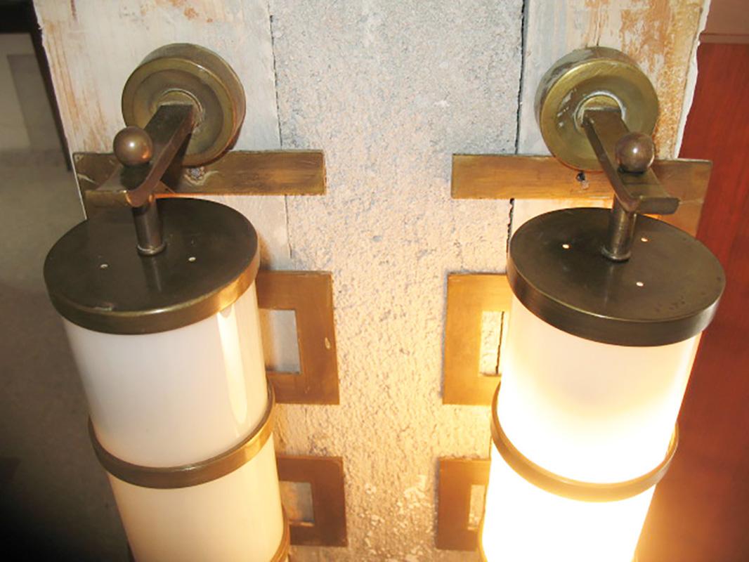 Italian Pair of Mid-Century Modern Rare Sconces Designed by Emilio Lancia, Milano, 1930s