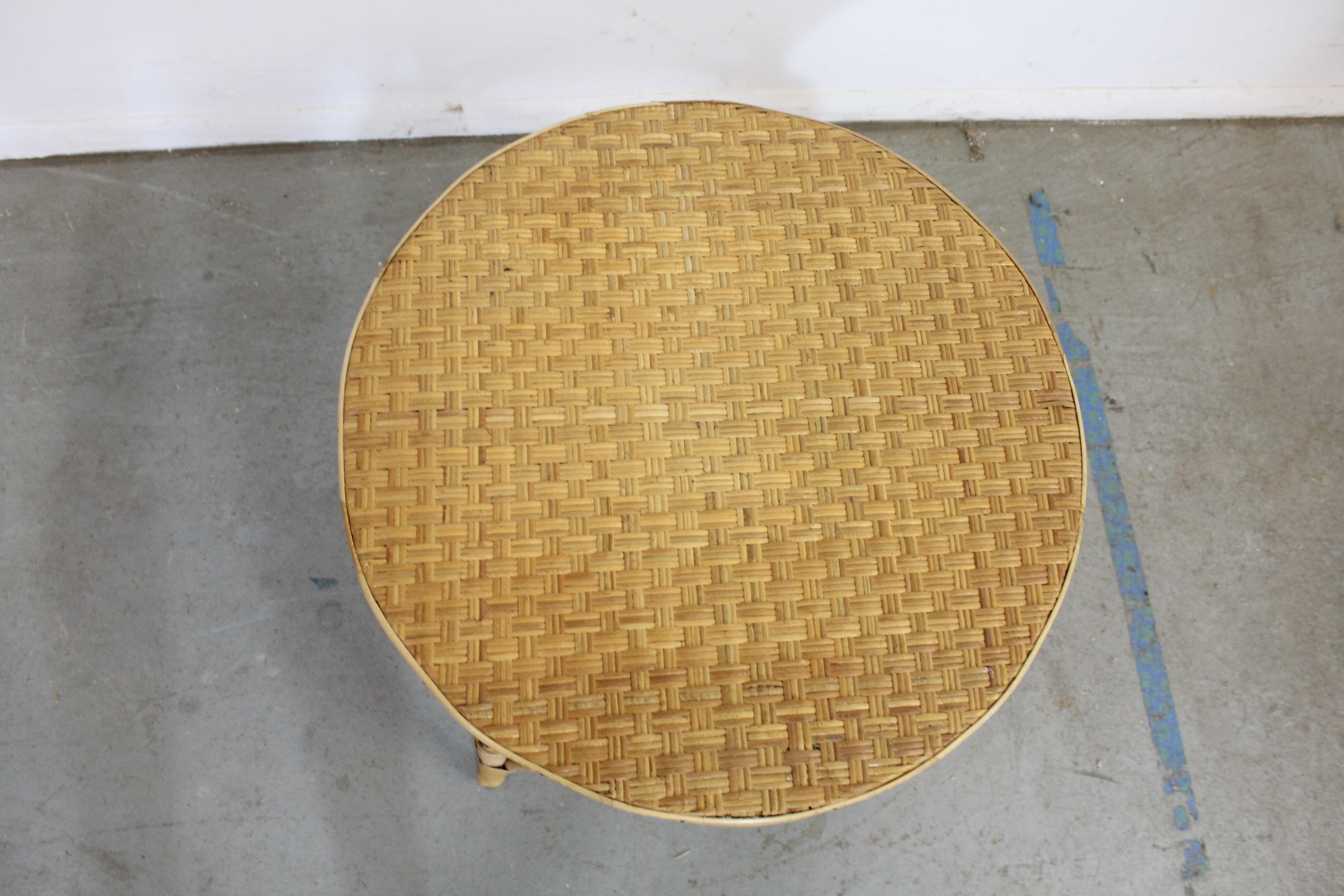 Pair of Mid-Century Modern Rattan End Tables 5