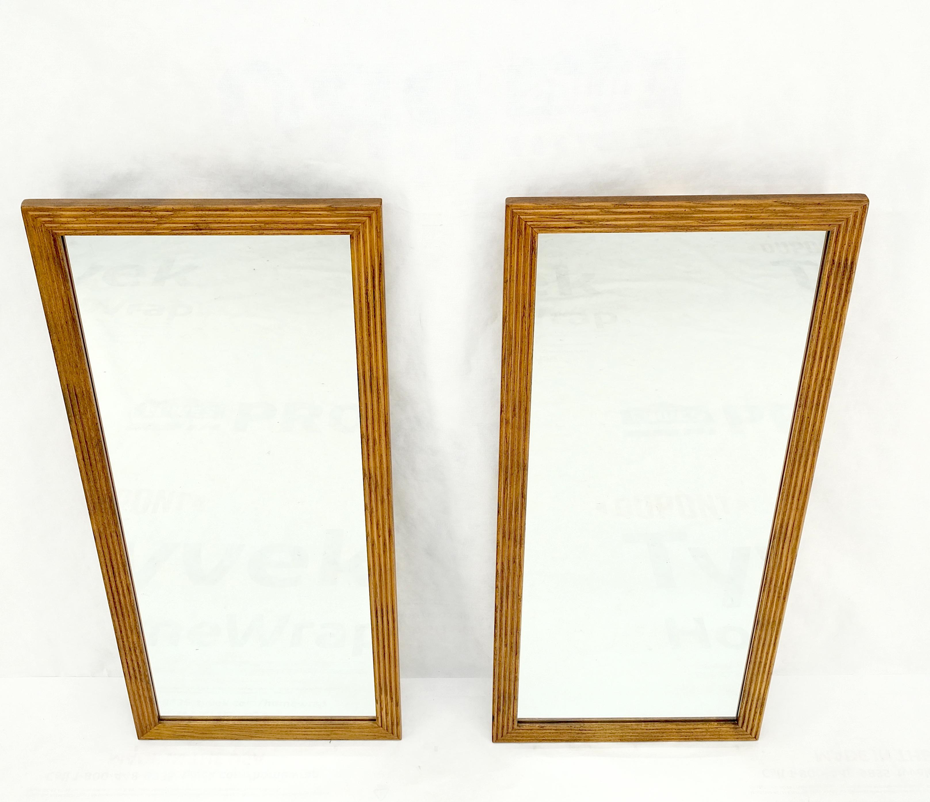 20ième siècle Paire de miroirs muraux rectangulaires modernes du milieu du siècle dernier par Henredon MINT ! en vente