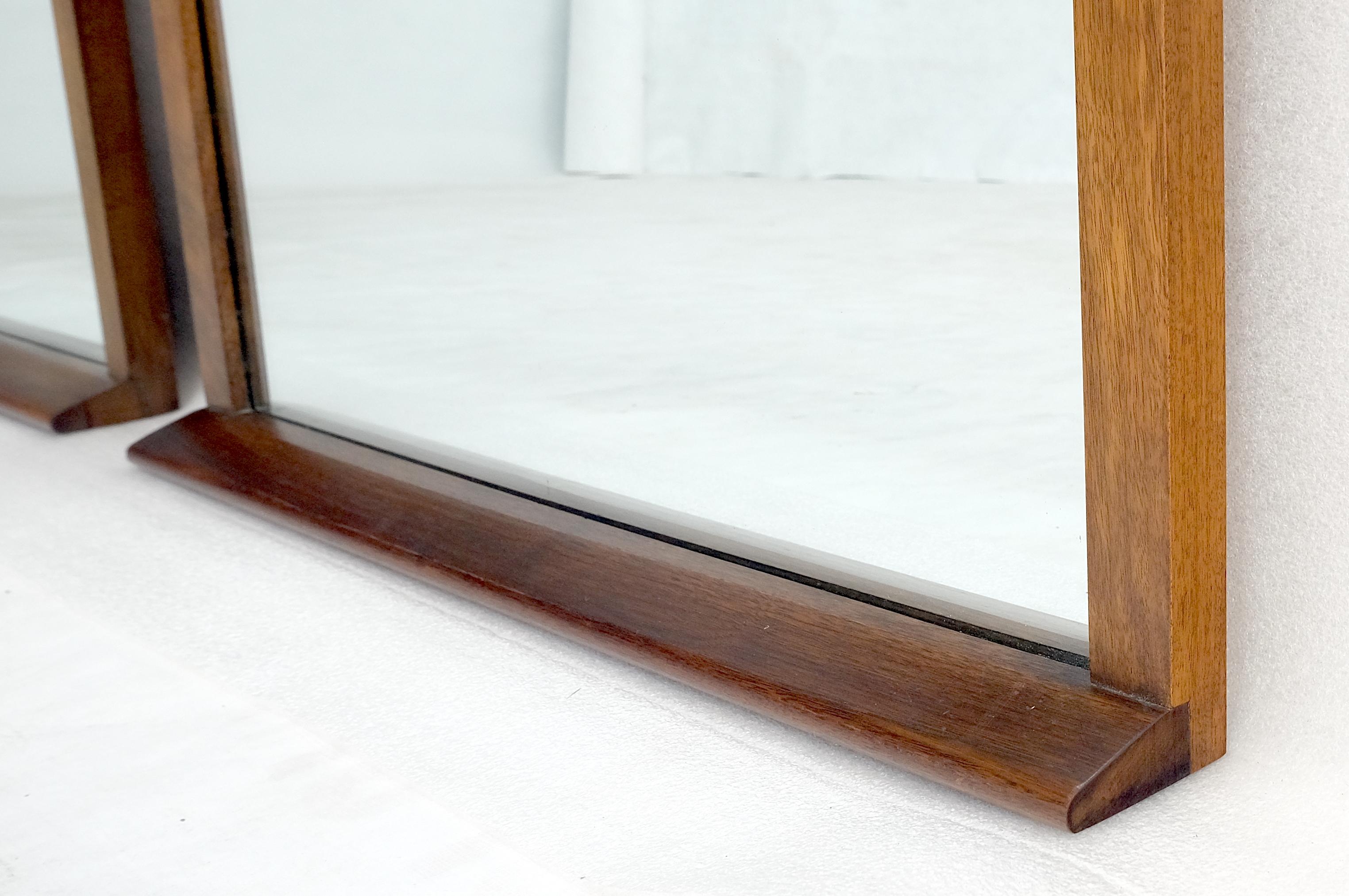 Pair of Mid Century Modern Rectangle Walnut Wall Mirrors by John Stuart MINT! In Good Condition For Sale In Rockaway, NJ