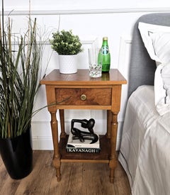 Pair of Mid-Century Modern Regency Italian Wood Night Stands Bed or Side Tables