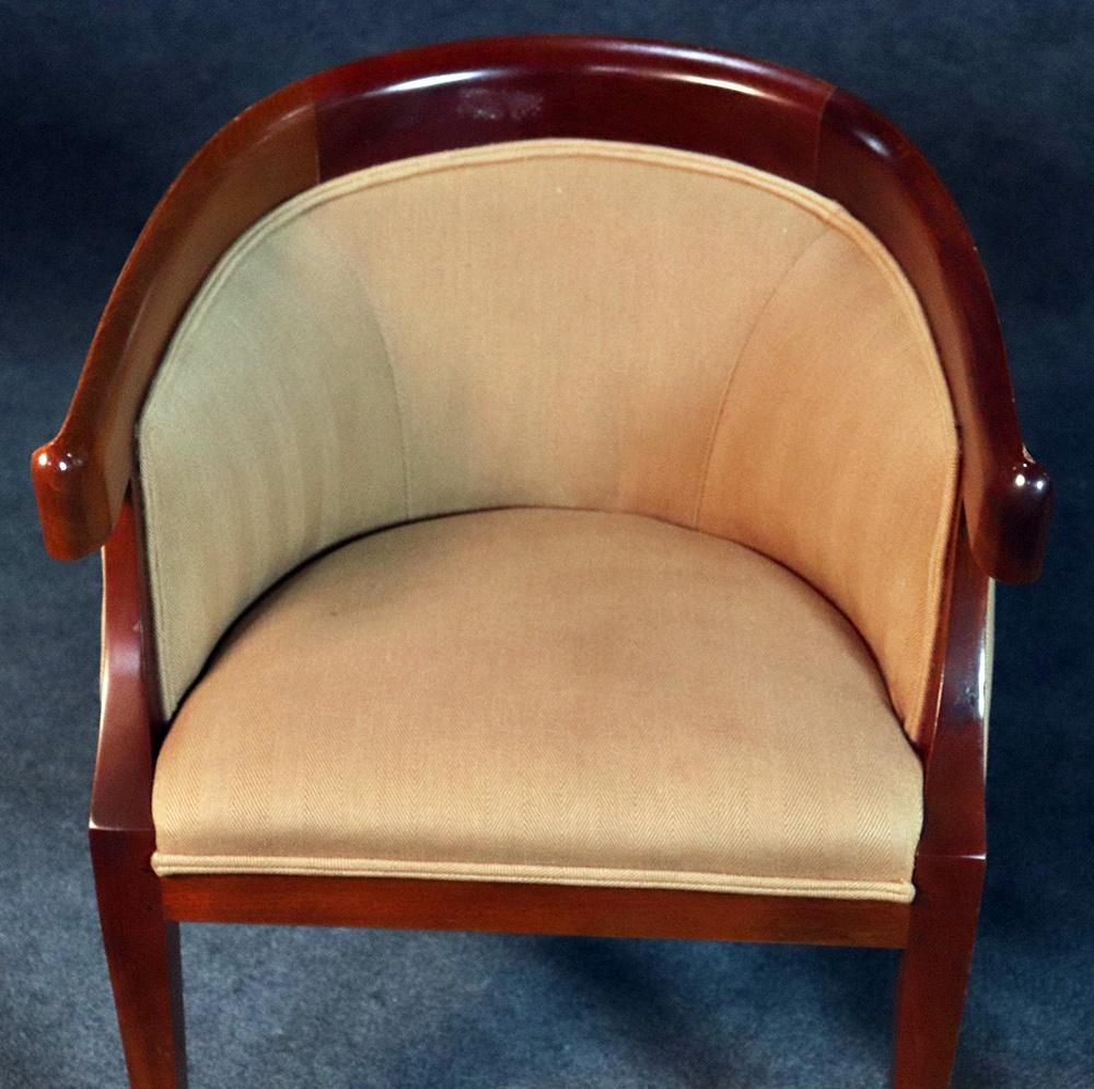 Upholstery Pair of Mid-Century Modern Regency Style Club Chairs