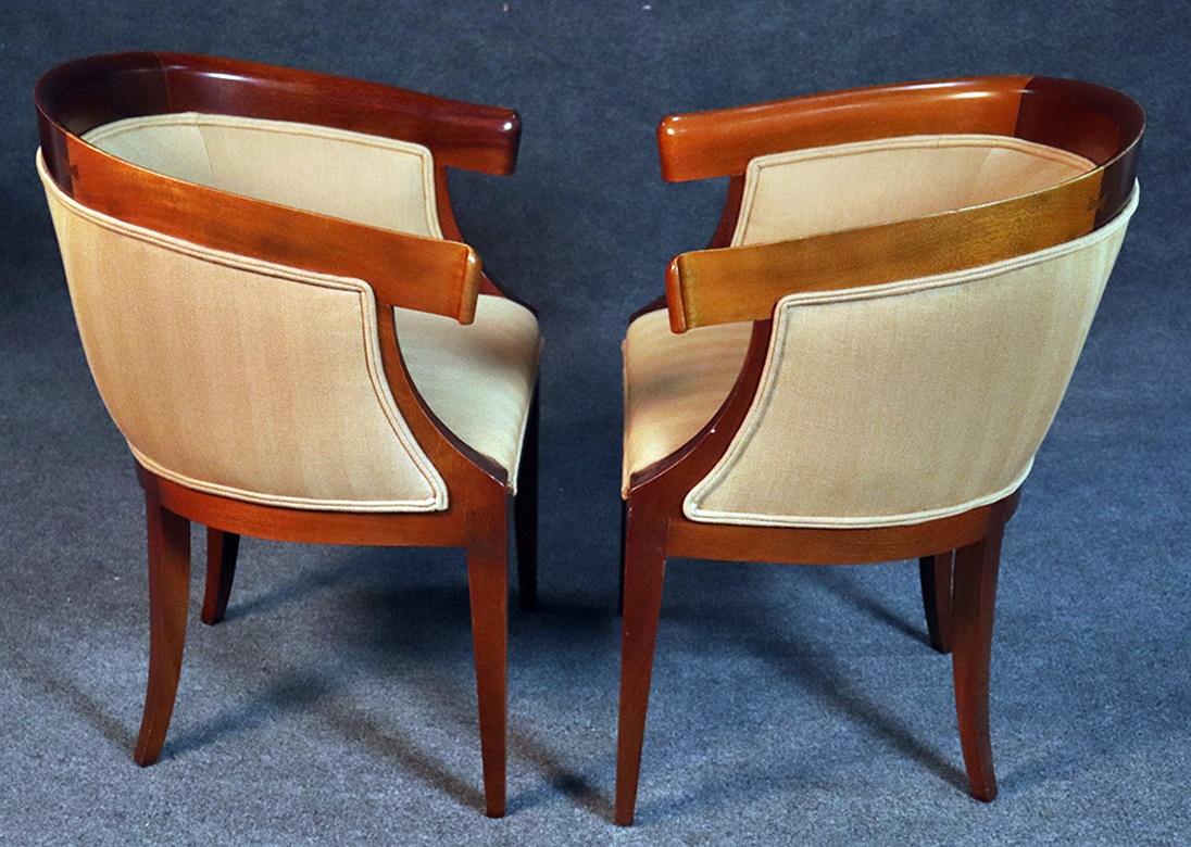 Pair of Mid-Century Modern Regency Style Club Chairs 1