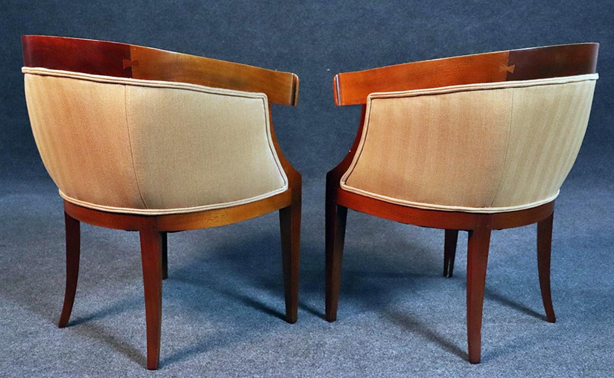 Pair of Mid-Century Modern Regency Style Club Chairs 2
