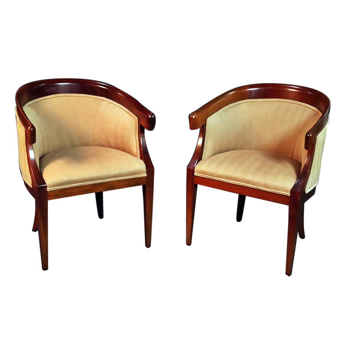 Pair of Mid-Century Modern Regency Style Club Chairs