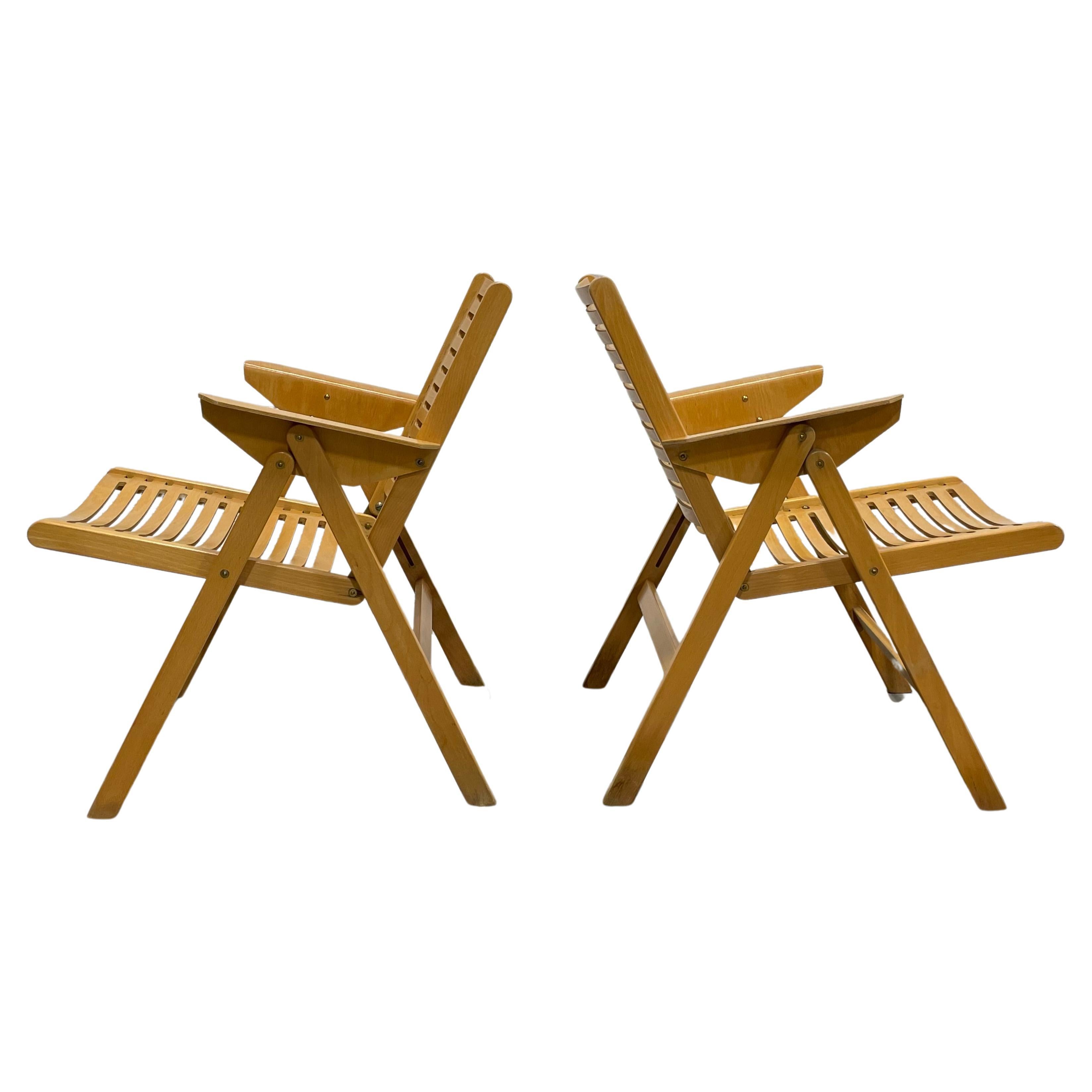 Pair of Mid-Century Modern "Rex" Folding Lounge Chairs Designed by Niko  Kralj For Sale at 1stDibs