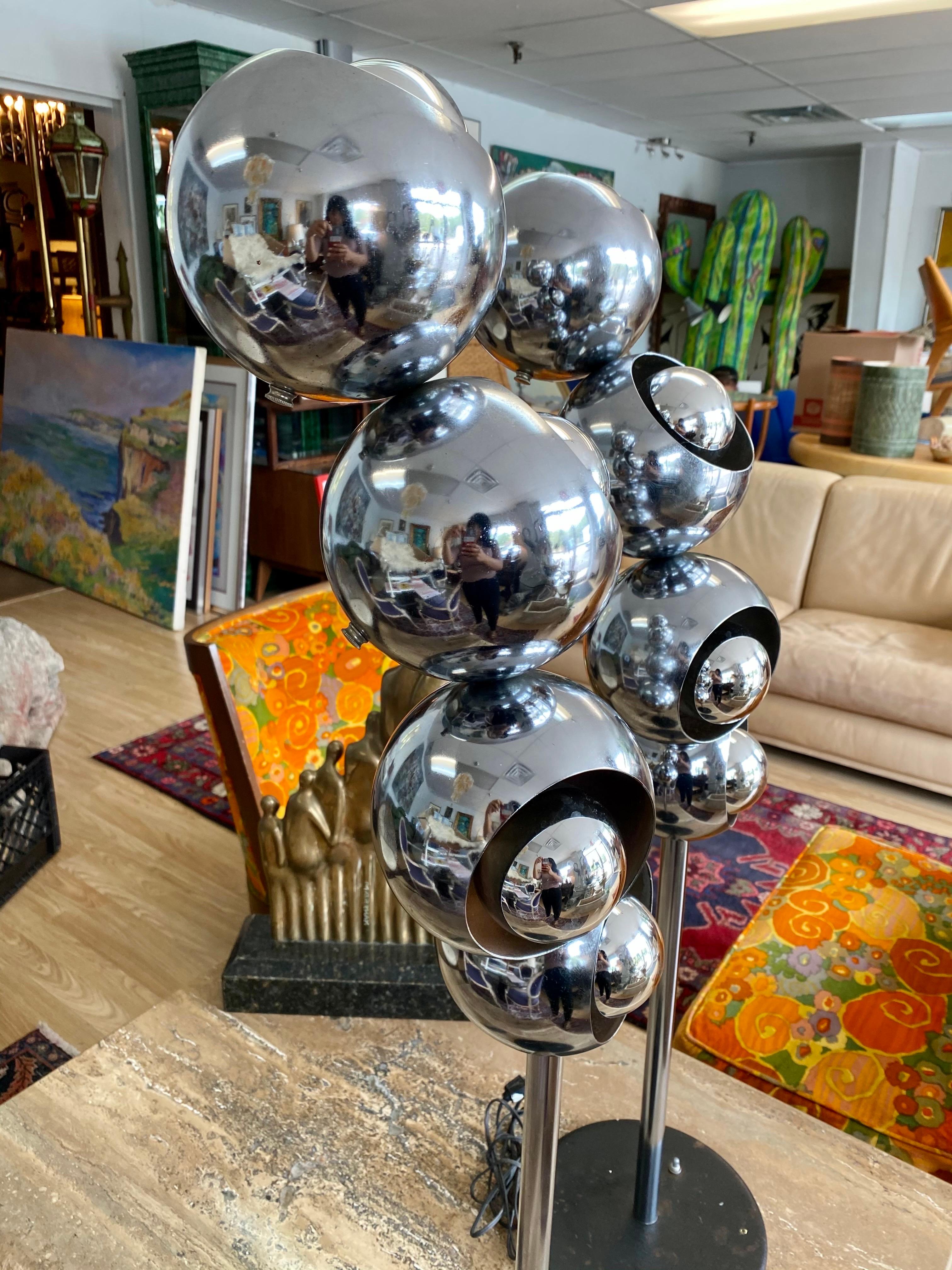 North American Pair of Mid-century Modern Robert Sonneman Molecule Lamps