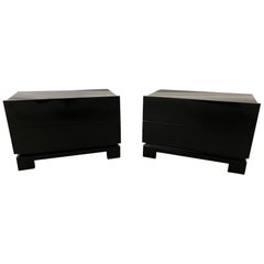 Pair of Mid-Century Modern Roche Bobois French Lacquered Night or Bedside Stand