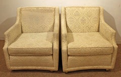 Pair of Mid-Century Modern Roller Club Chairs
