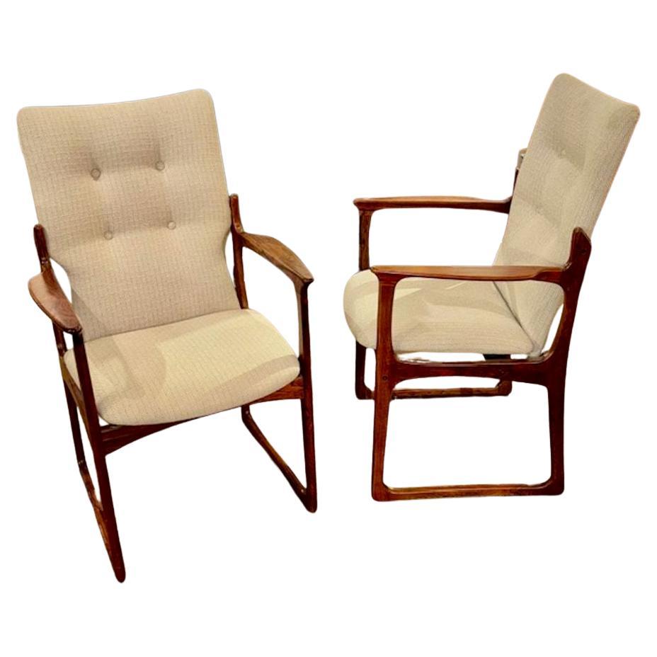 Pair of Mid Century Modern Rosewood Danish Armchairs