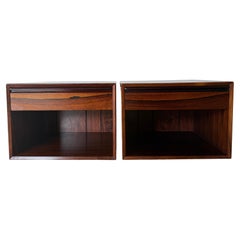 Pair of Mid Century Modern Rosewood single drawer nightstands by Westnofa Norway