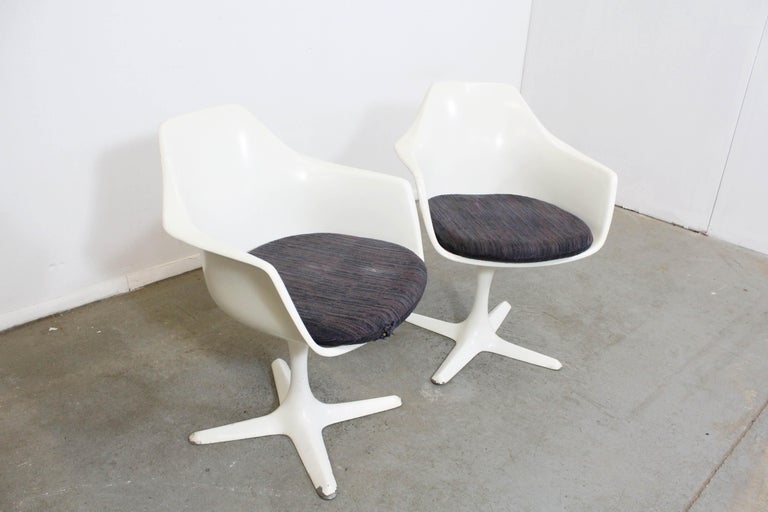 Pair of MidCentury Modern Saarinen Style Burke Tulip Swivel Dining