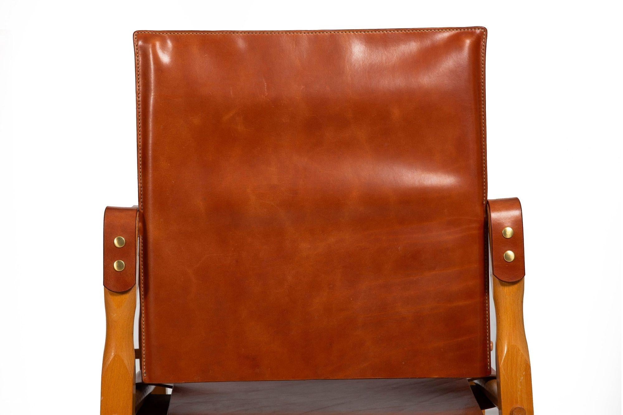 20th Century Pair of Mid Century Modern “Safari” Leather Chairs attr. Wilhelm Kienzle ca.1970