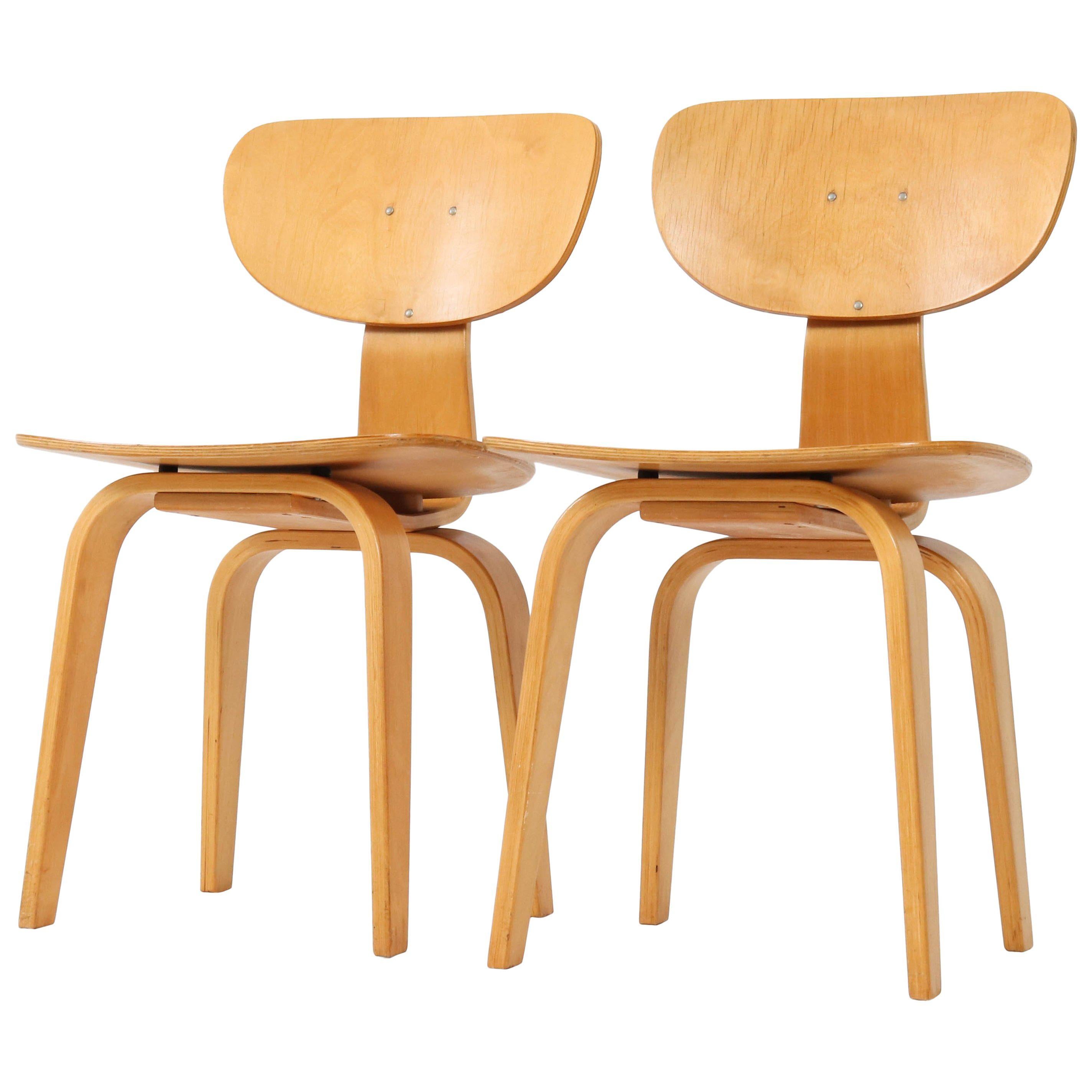 Pair of Mid-Century Modern SB02 Combex Series Chairs by Cees Braakman for Pastoe