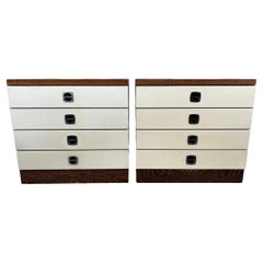 Pair of Mid century modern Scandinavian Beech 4 drawer nightstands