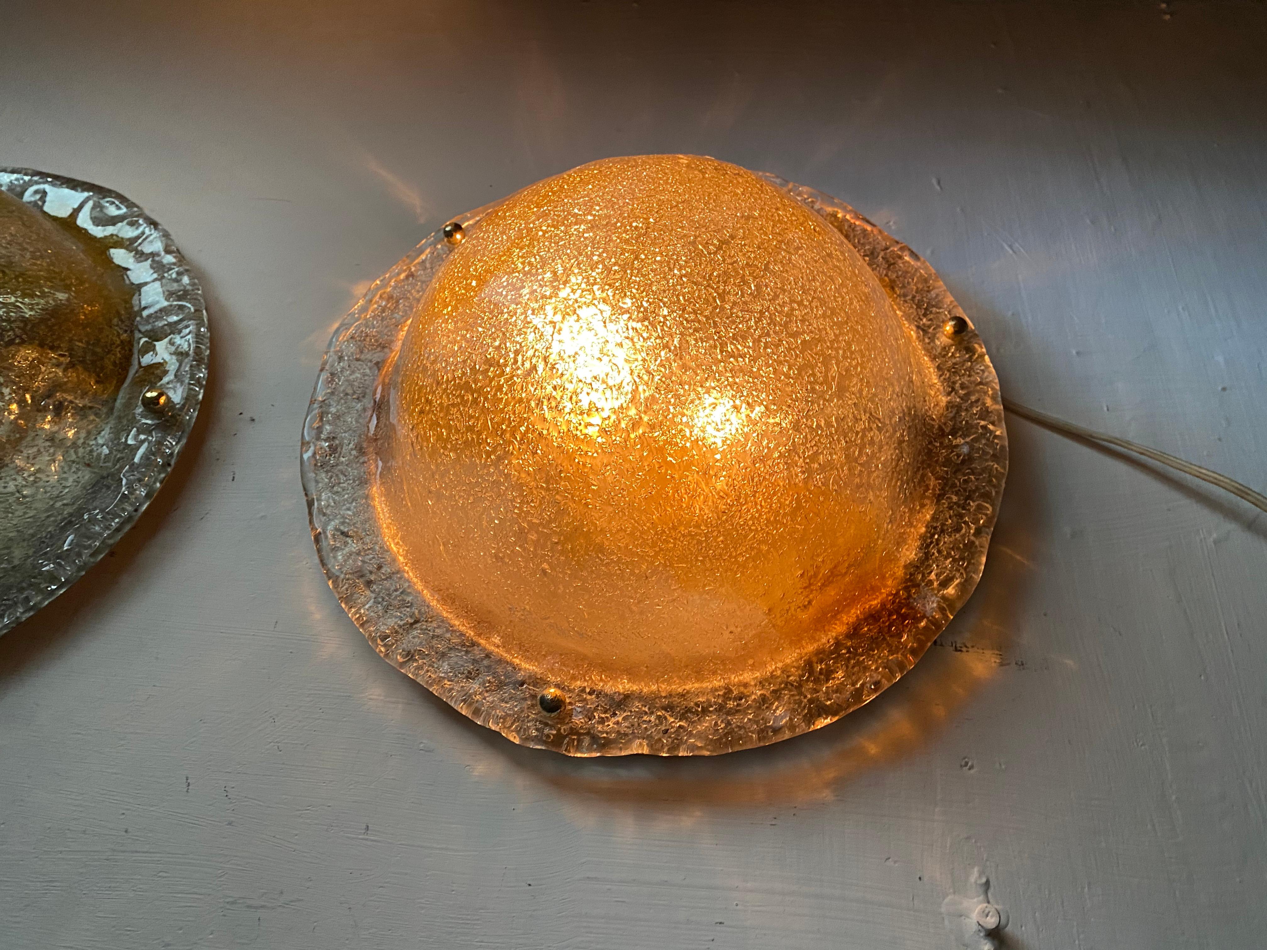 Pair of Mid-Century Modern Sconces in Murano Glass by Carlo Nason for Mazzega For Sale 8