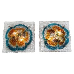 Vintage Pair of Mid-Century Modern Sconces in Murano Glass by Carlo Nason for Mazzega