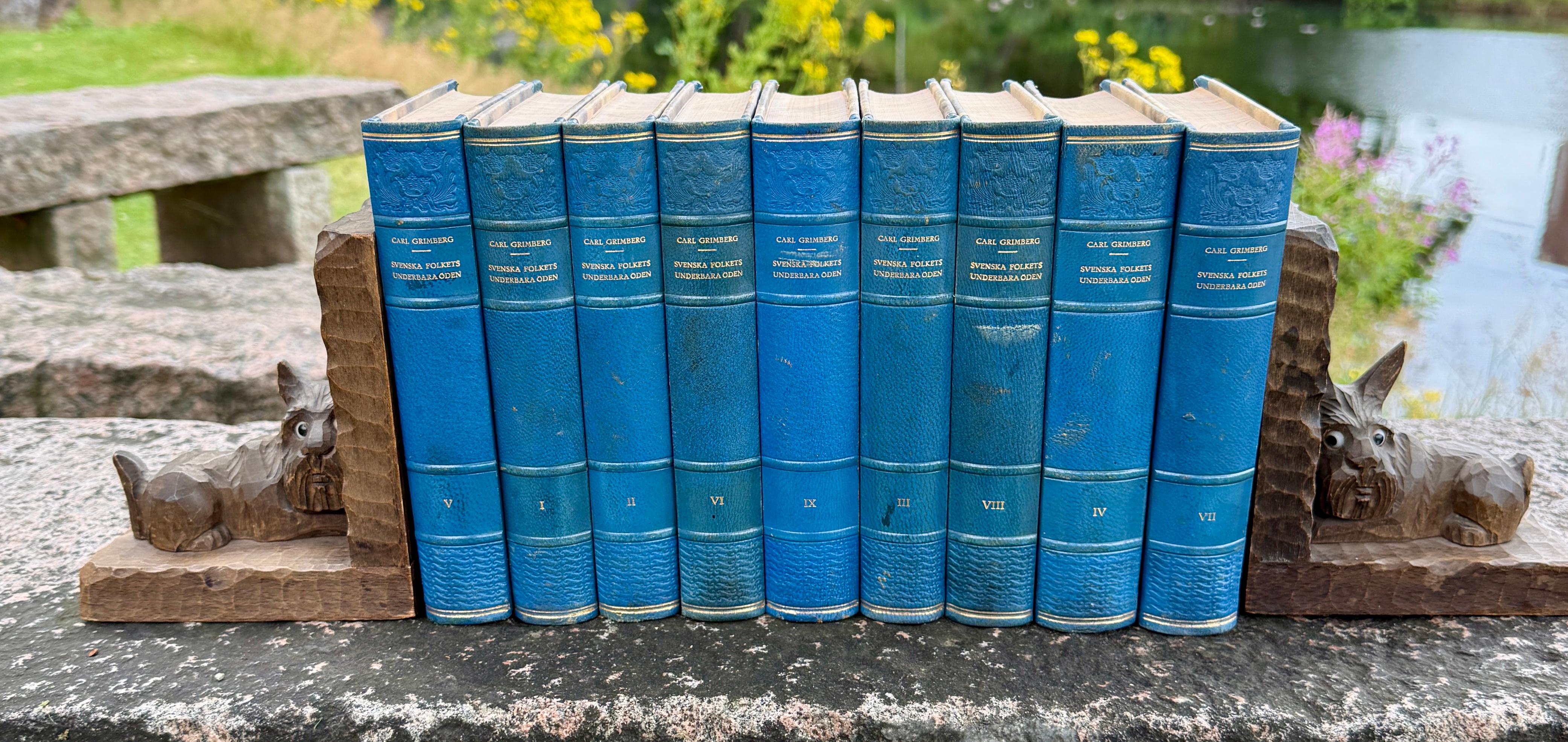 Svedese Coppia di fermalibri a forma di cane terrier scozzese della metà del secolo scorso in vendita