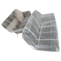 Coppia di poltrone da salotto per esterni Sculptura di Woodard, stile metà secolo moderno