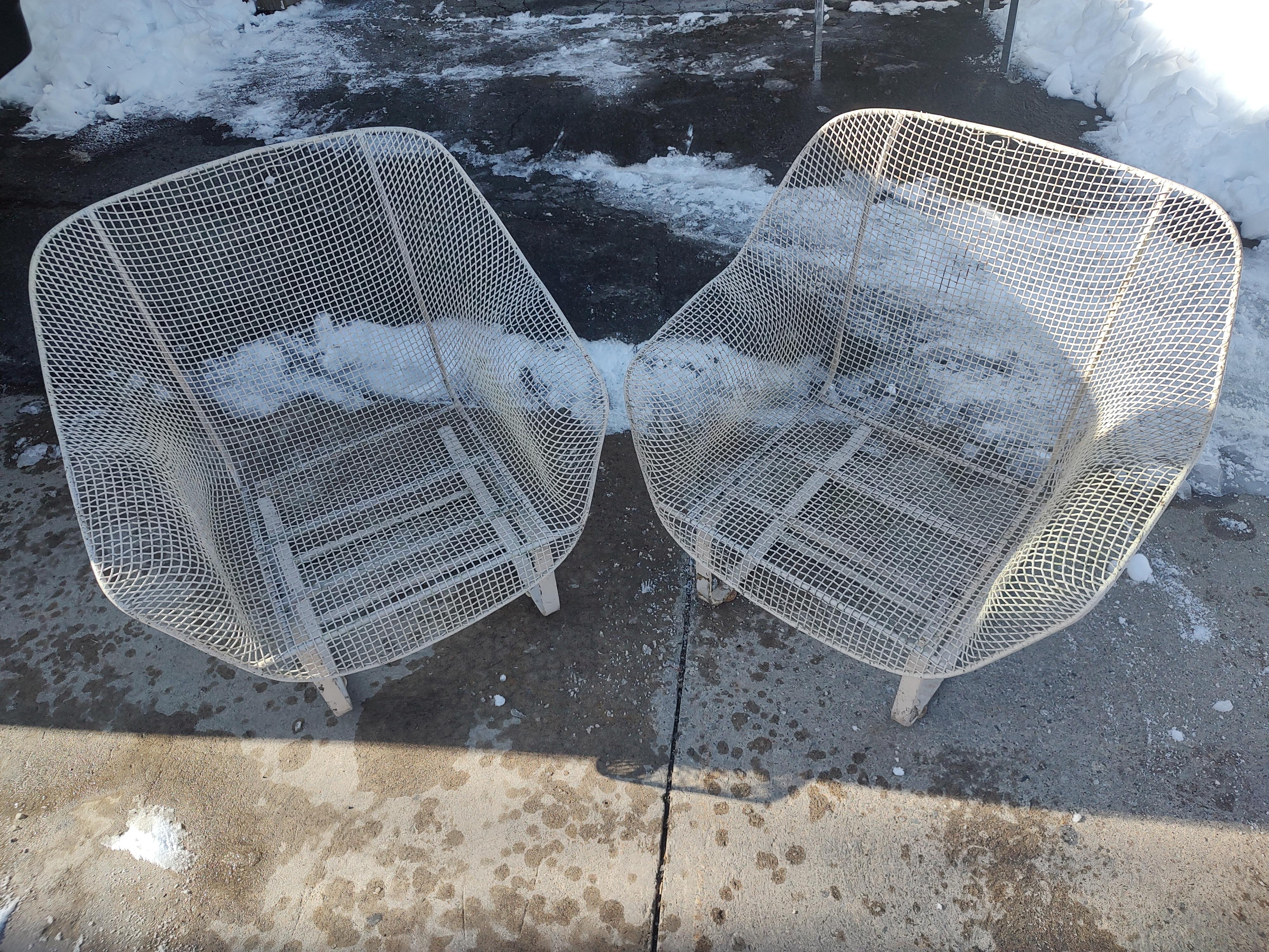 Pair of Mid Century Modern Sculptura Spring Lounge Chairs by Russell Woodard