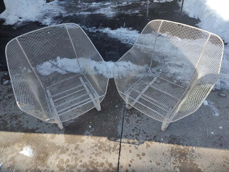 Mid-Century Modern Sculptura Wire Mesh Rocking Chair by Russell Woodard ...