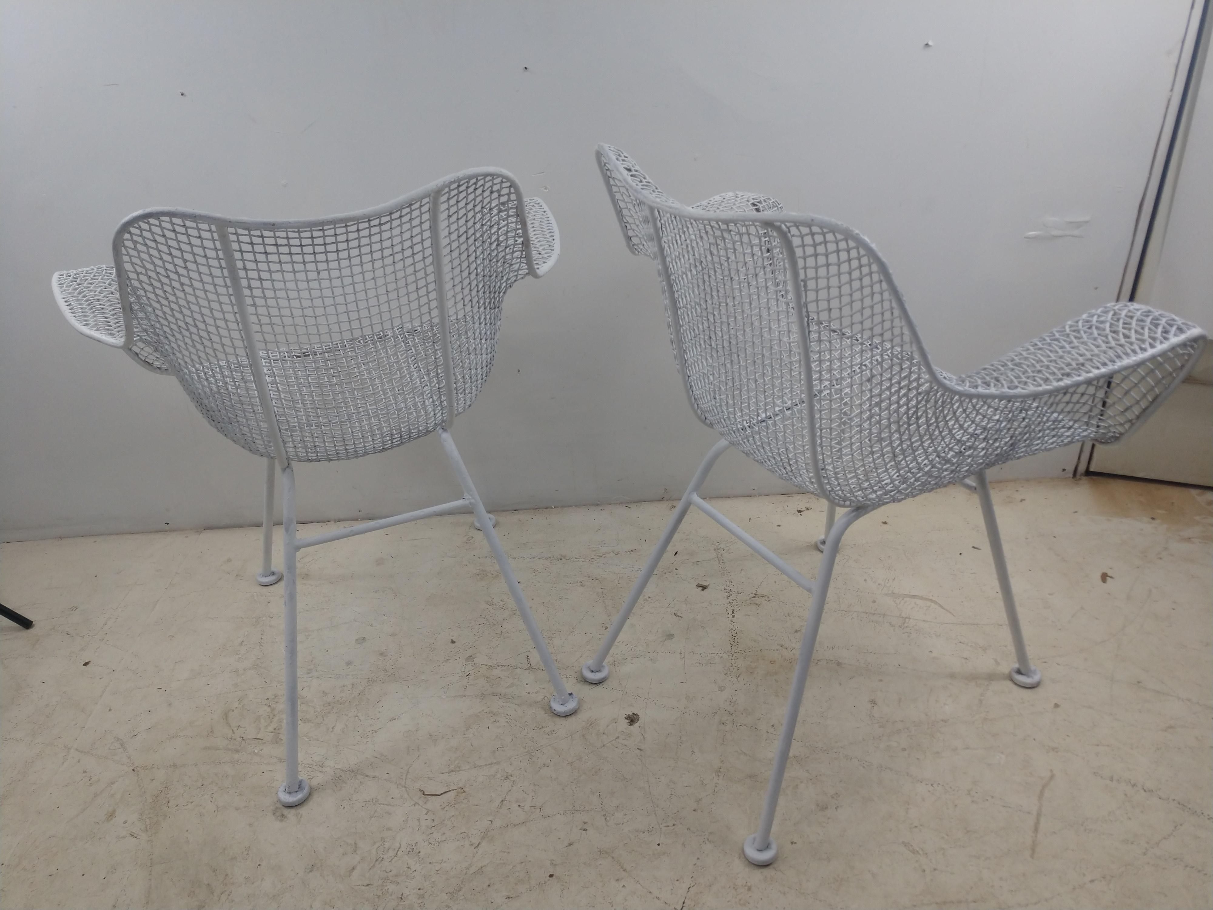 Iron Pair of Mid-Century Modern Sculptural Armchairs by Russell Woodard, circa 1955