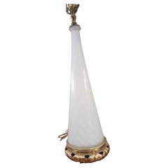 Pair of Mid Century Modern Sculptural Cased Glass Table Lamps by