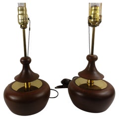 Pareja de lámparas de mesa escultóricas danesas modernas de mediados de siglo, de Tony Paul