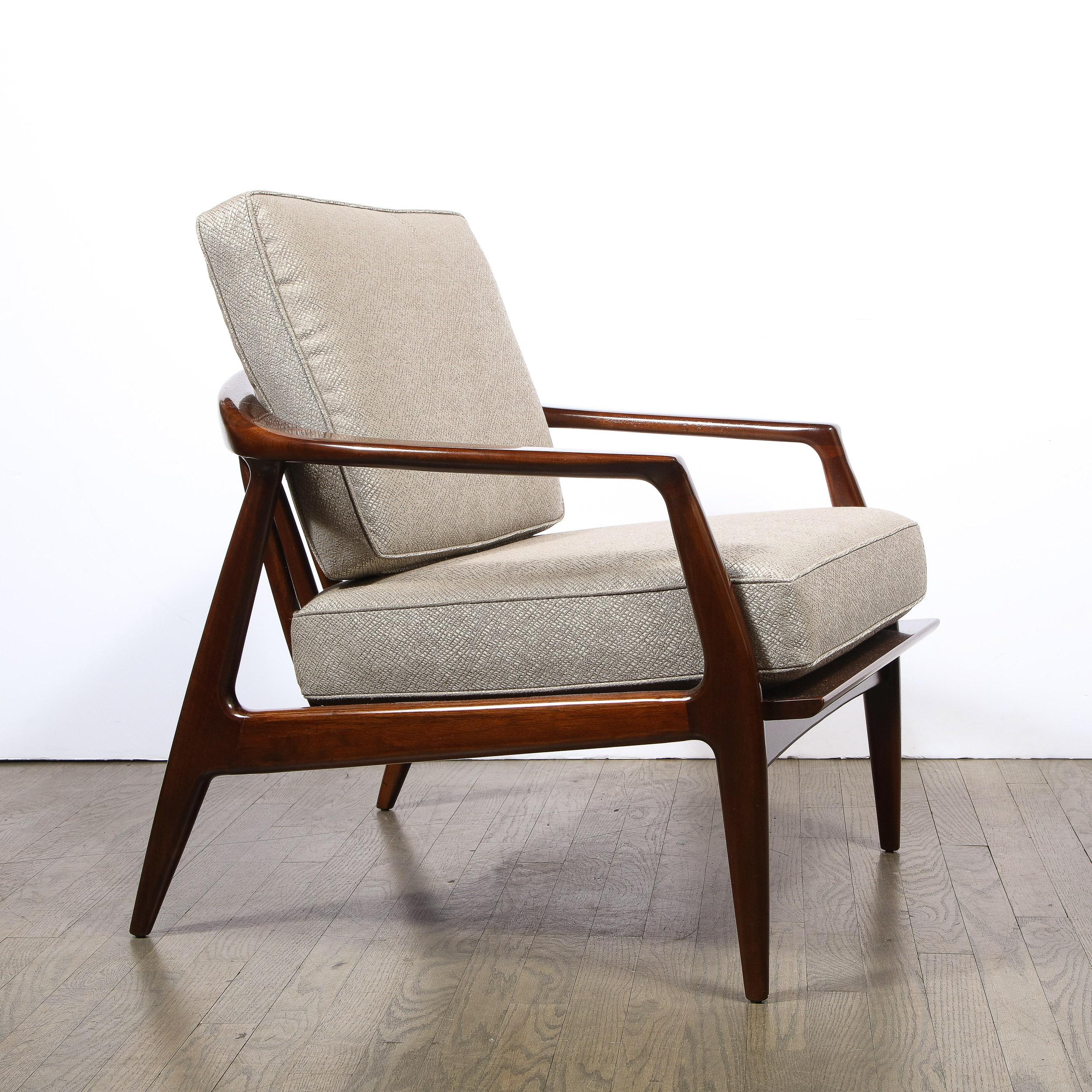 Mid-20th Century Pair of Mid Century Modern Sculptural Hand Rubbed Walnut Arm/ Lounge Chairs