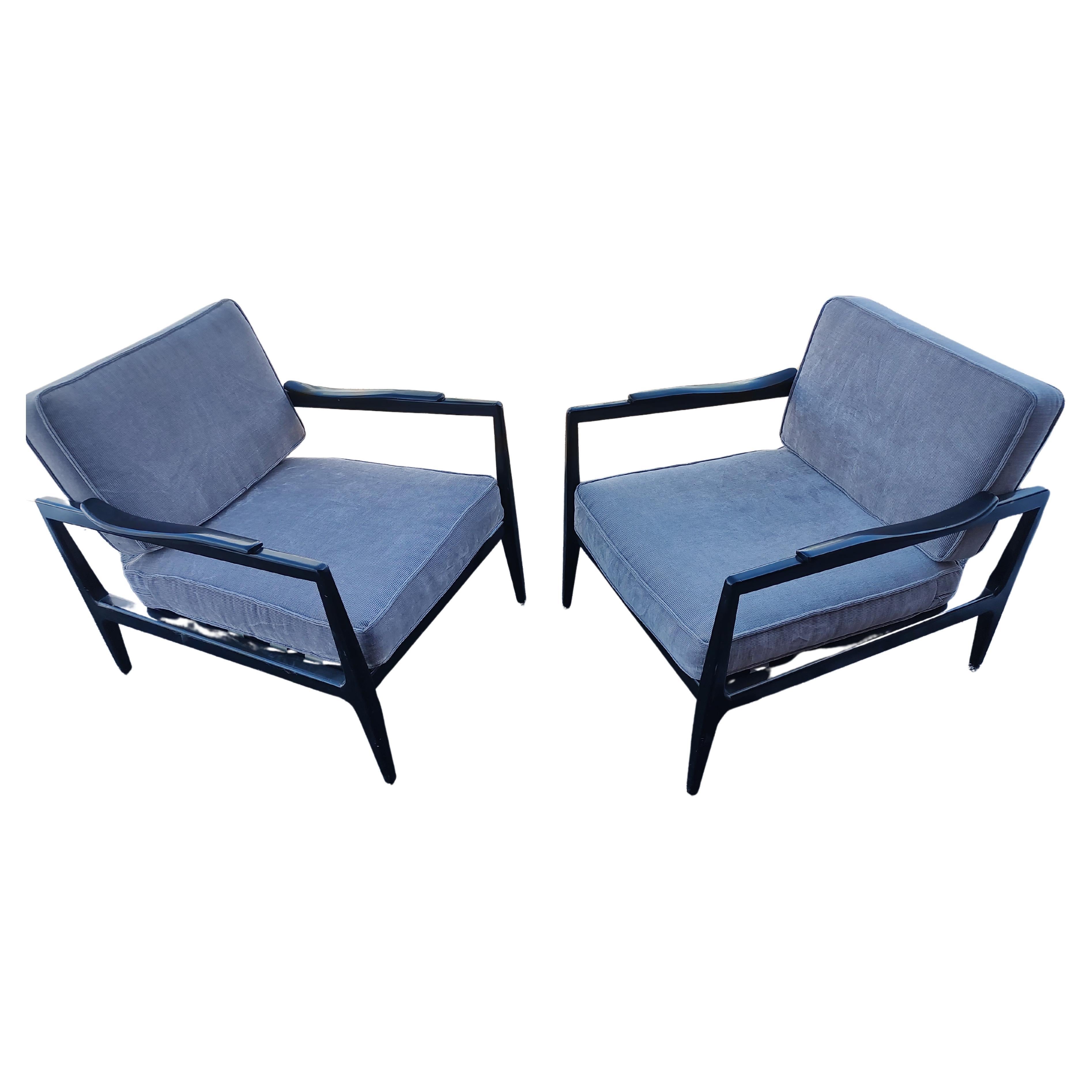 Pair of Mid Century Modern Sculptural Lounge Chairs by Edmond Spence For Sale 1