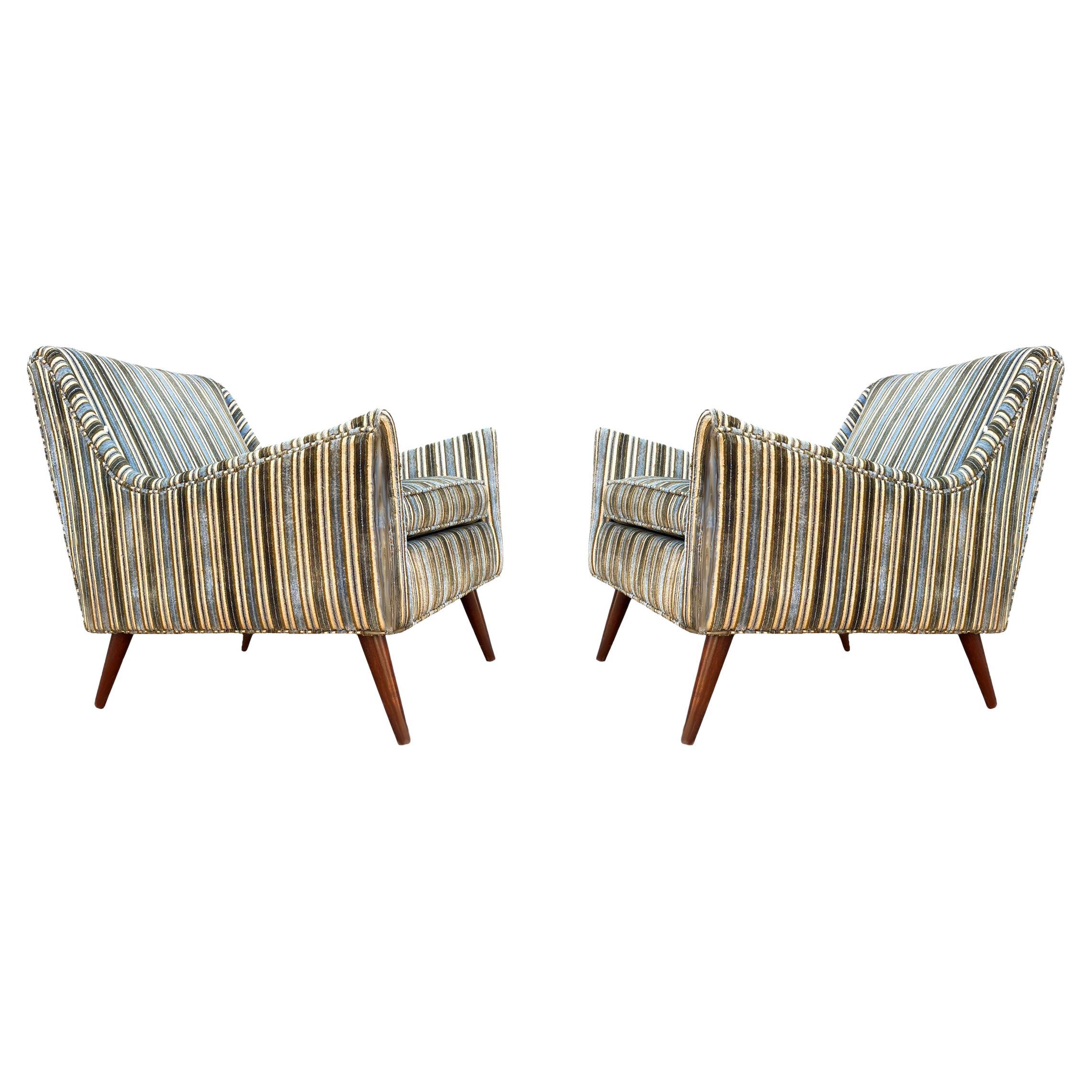 Pair of Mid-Century Modern Sculptural Lounge Chairs in the the of Harvey Probber