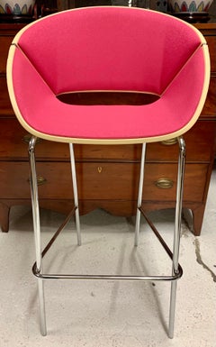 Pair of Mid-Century Modern Set of Counter Bar Stools Chairs