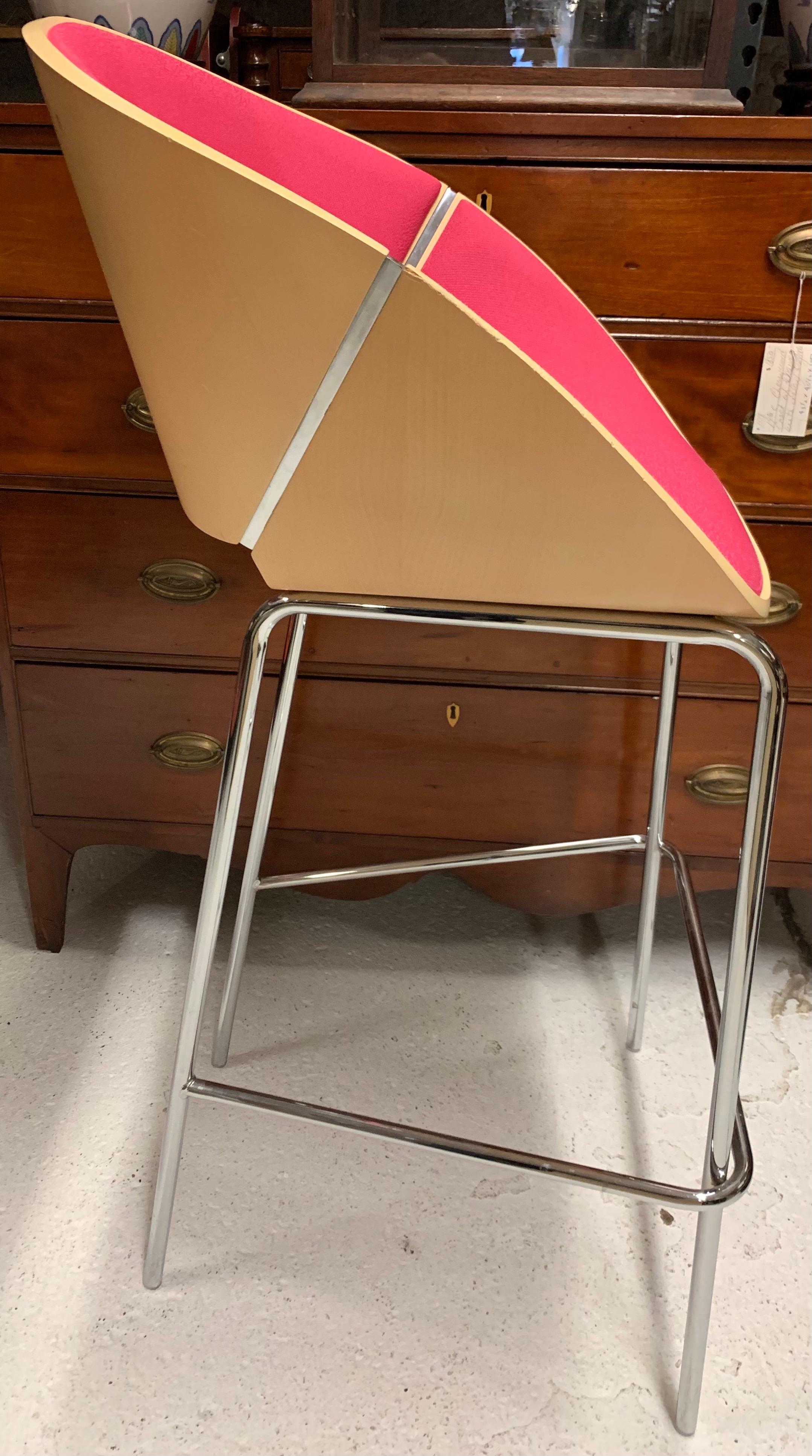 Pair of Mid-Century Modern Set of Counter Bar Stools Chairs 2