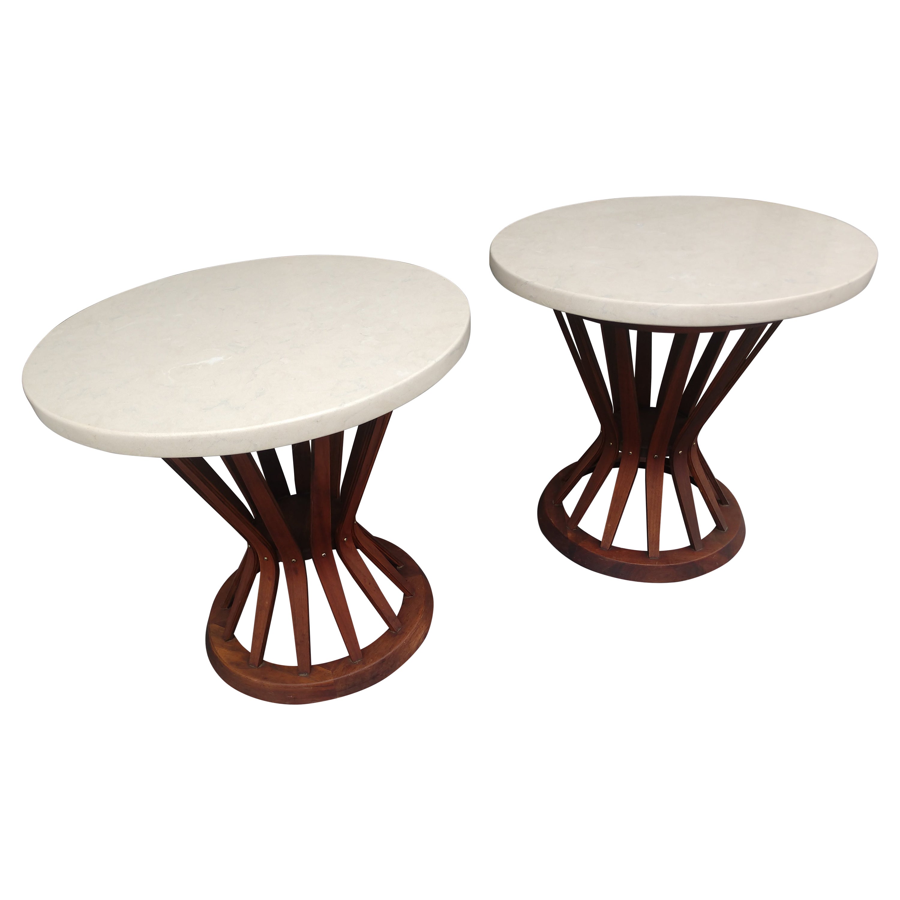 Pair of Mid-Century Modern Sheaf of Wheat Tables Dunbar for Edward Wormley