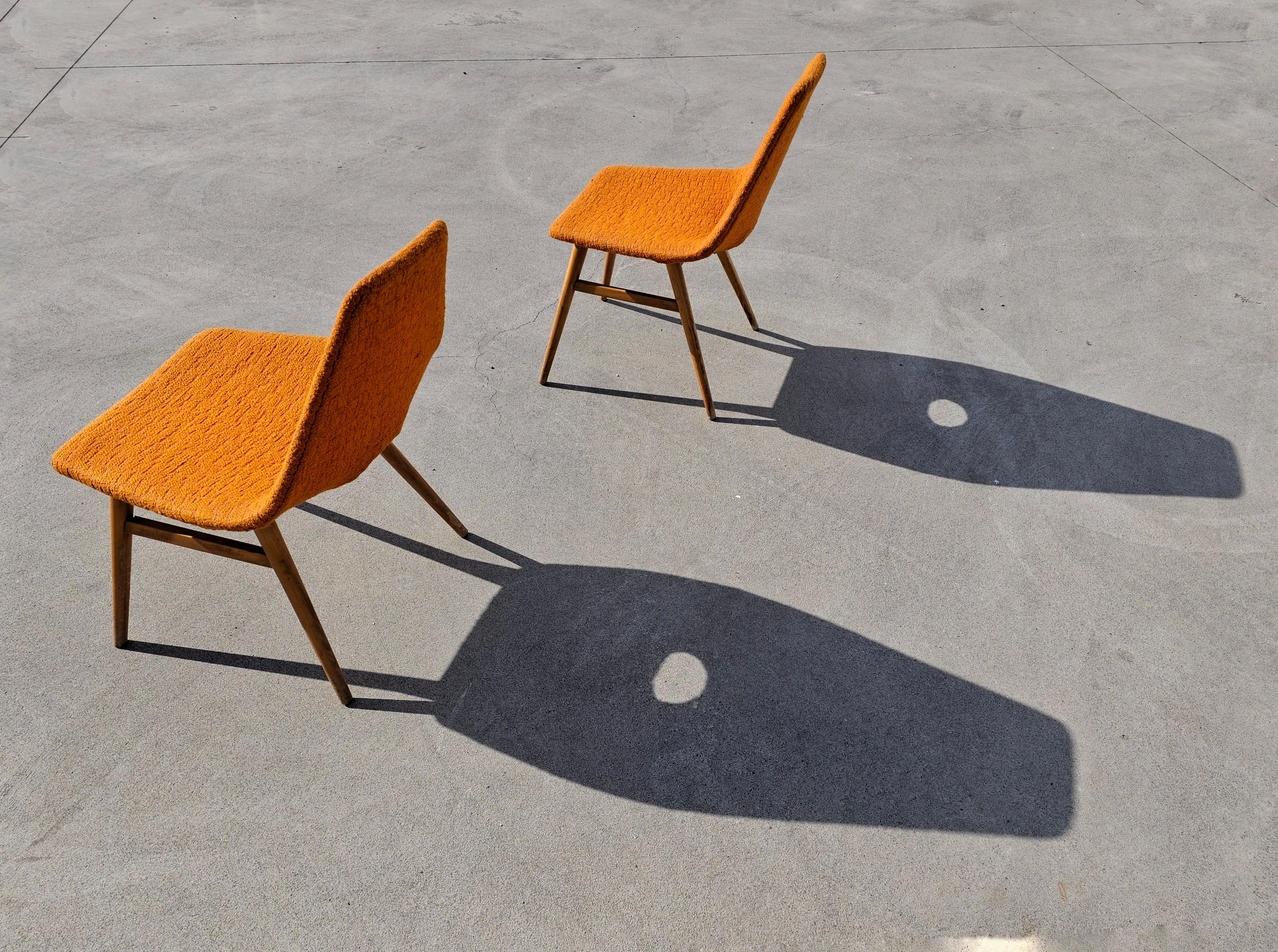 Pair of Mid-Century Modern Side Chairs by Judit Burian and Erika Szek, 1950s In Good Condition For Sale In Beograd, RS